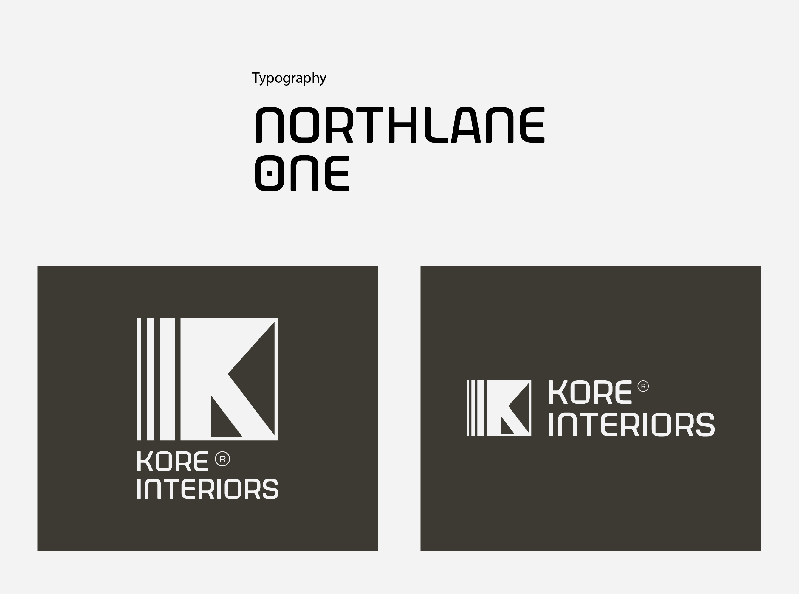 Kore Interiors logo design — minimalist branding for interior and architecture studio in UAE