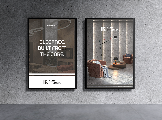 Kore Interiors logo design — minimalist branding for interior and architecture studio in UAE