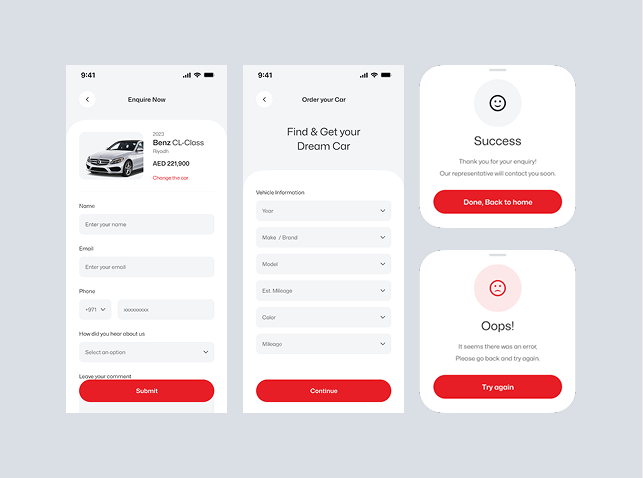 Sulthan Al Khetbi — Fleet management mobile app interface showing user profile, booking history, and account settings