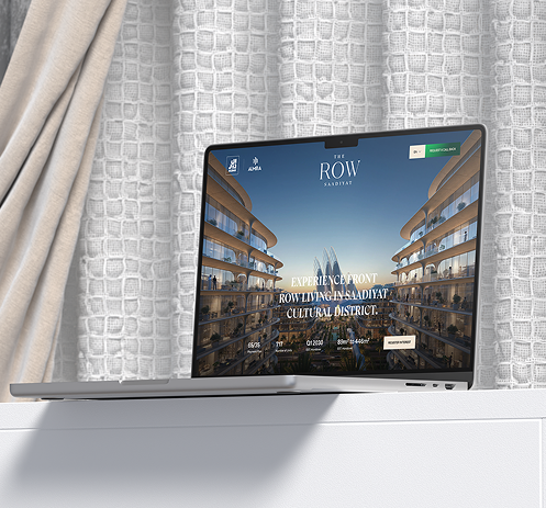 The Row Saadiyat Landing page design and development including SEO and Google Ads Optimization, case study by Muhammed Safvan